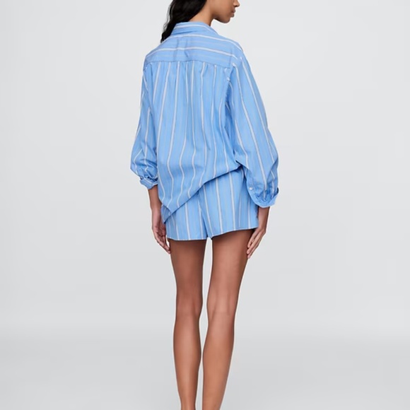 GAP × DÔEN Organic Cotton PJ Shorts Poplin Union Blue Boxers Emb Crest M NWT - Picture 3 of 15